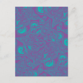 Postal Patrón de Mandala Estrella Persa Violeta y Turques