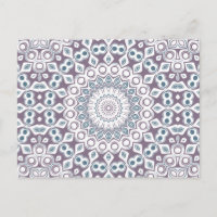 Patrón de Mandala Geométrico Azul y Morado