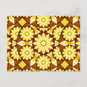 Postal Patrón de mandala, tonos marrones y dorados