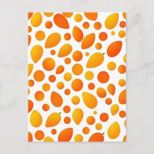 Postal Patrón de Mango Frutas Tropicales Vibrantes
