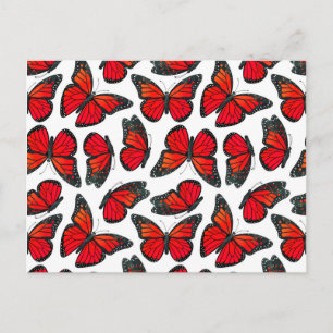 Postal Patrón de mariposa monarca roja