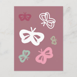 Postal Patrón de mariposas voladoras