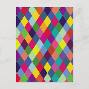 Postal Patrón de moda Colorful- Hipster de primavera mode