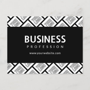Postal Patrón de mosaico de su logotipo y nombre comercia