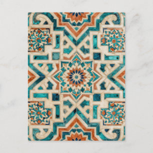 Postal Patrón de mosaico marroquí