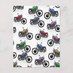 Postal Patrón de motocicleta multicolor