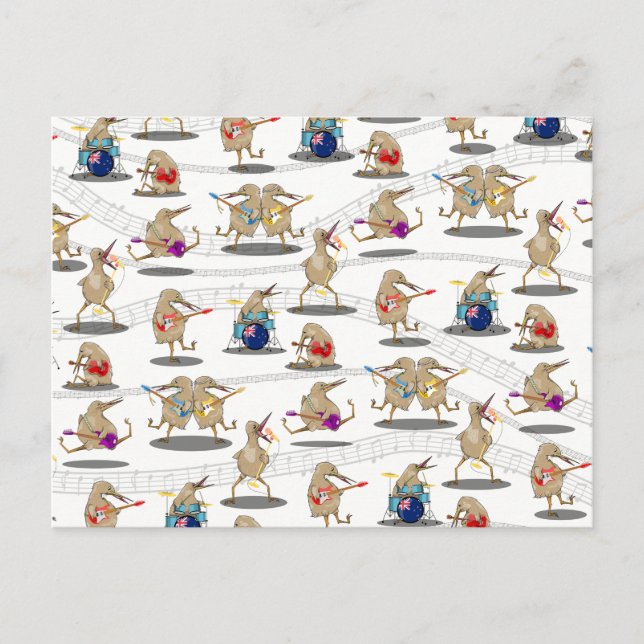 Postal Patrón de música de Kiwi (Anverso)