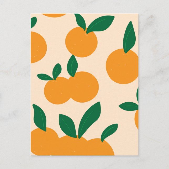 Postal Patrón de naranjas de frutas cítricas con estilo m (Anverso)