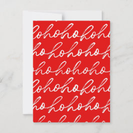 Postal  Patrón de Navidad Rojo y Blanco Moderno 