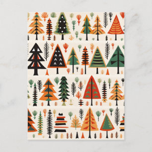 Postal Patrón de Navidades de arte folclórico escandinavo