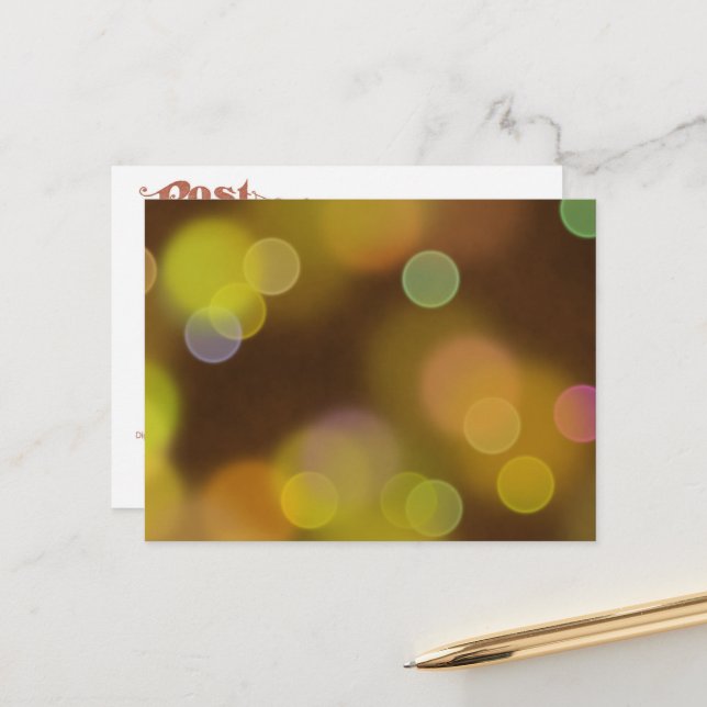 Postal Patrón de Navidades dorados en Fawn Brown (Anverso/Reverso In Situ)