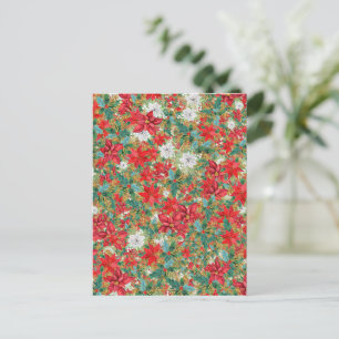Postal Patrón de navidades Poinsettia