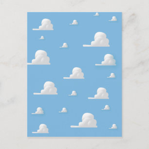 Postal Patrón de nube de dibujos animados lindo