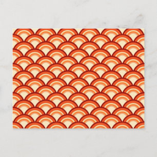 Postal Patrón de onda Art Deco - naranja de mandarina