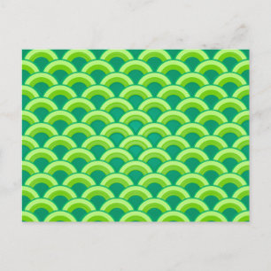 Postal Patrón de onda Art Deco - verde jade