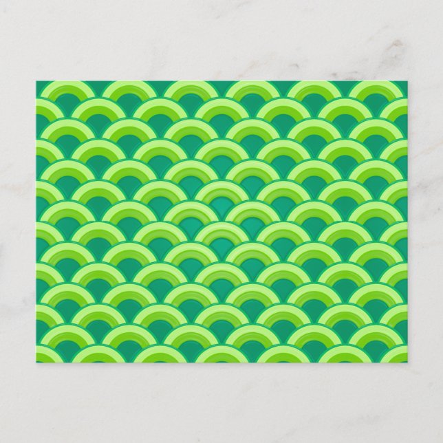 Postal Patrón de onda Art Deco - verde jade (Anverso)