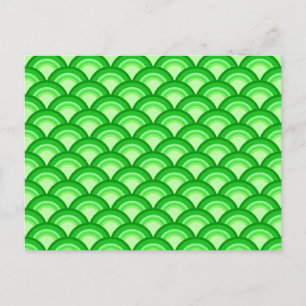Postal Patrón de onda Art Deco - verde jade