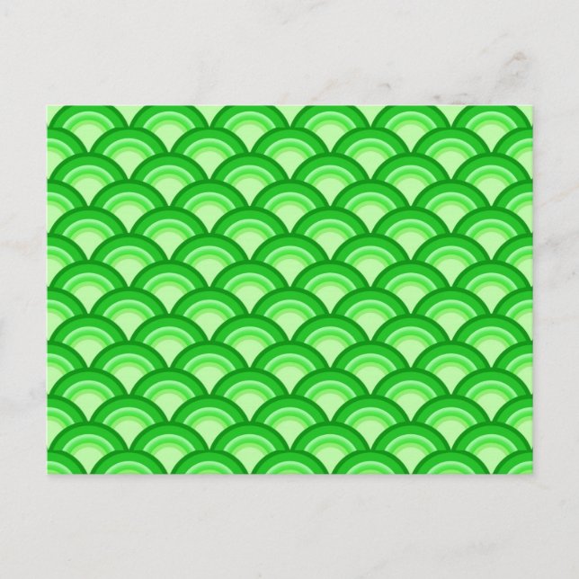 Postal Patrón de onda Art Deco - verde jade (Anverso)