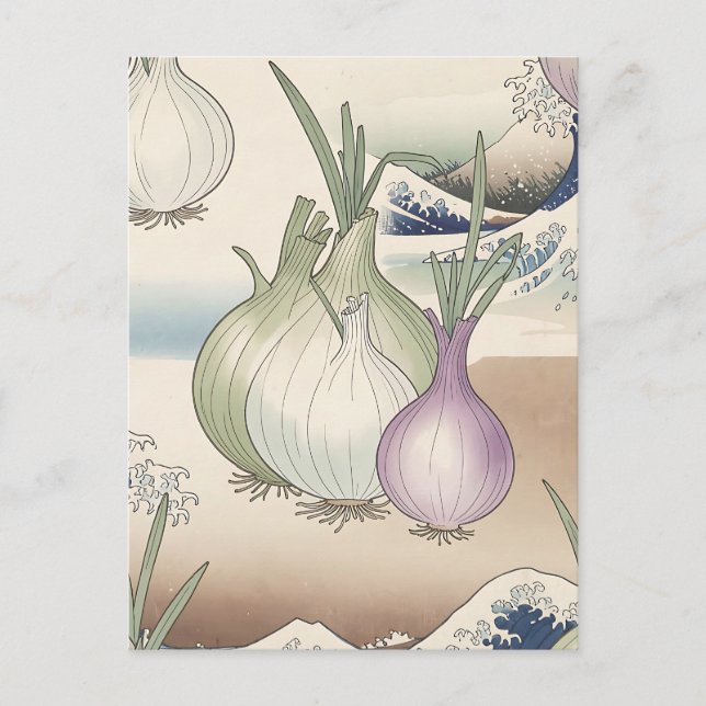Postal Patrón de onda de cebolla Ukiyo-e (Anverso)