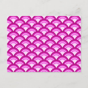 Postal Patrón de ondas Art Deco - tonos orquídeos