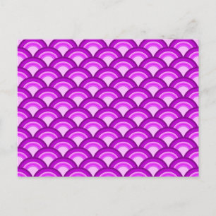 Postal Patrón de ondas Art Deco - violeta y orquídea