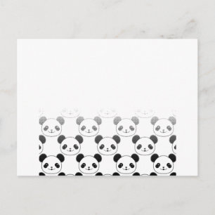 Postal Patrón de oso de panel degradado