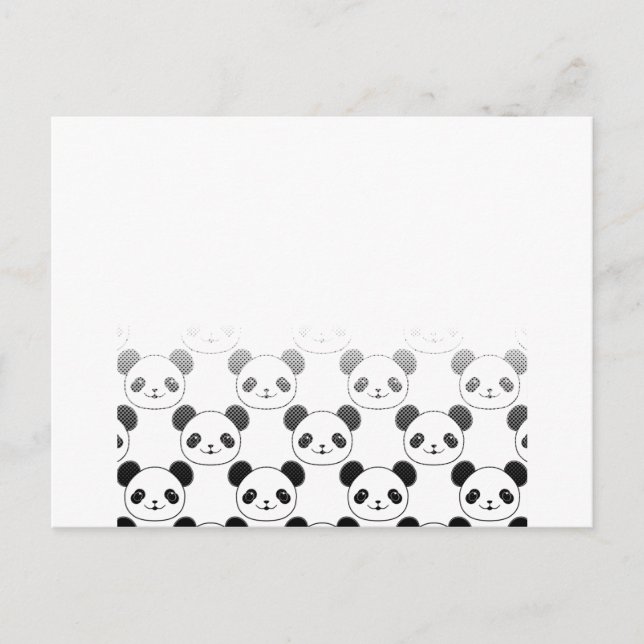 Postal Patrón de oso panda degradado (Anverso)
