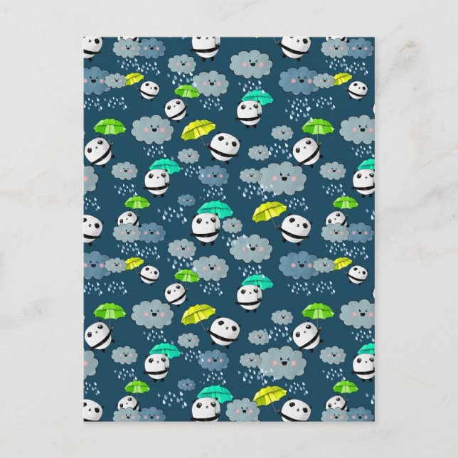 Postal Patrón de osos de panda cúpula (Anverso)