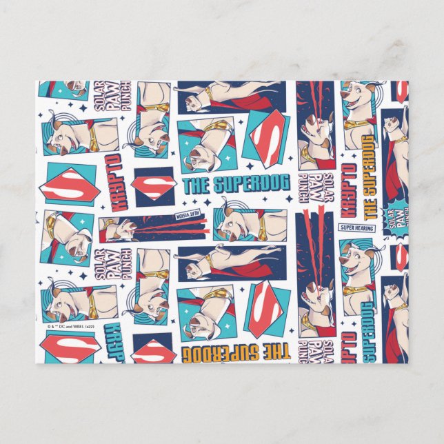 Postal Patrón de panel cómico de Krypto (Anverso)