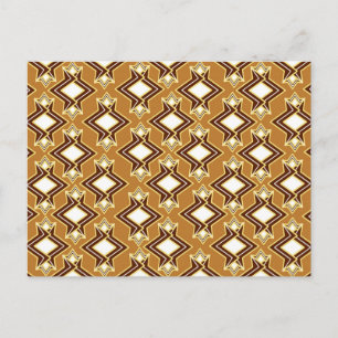 Postal Patrón de papel pintado Art Déco, beige y marrón