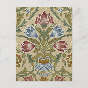 Postal Patrón de Papel Pintado Floral Brocado de William 