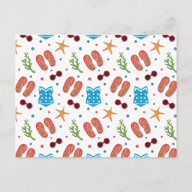 Postal Patrón de paraíso de verano (Anverso)