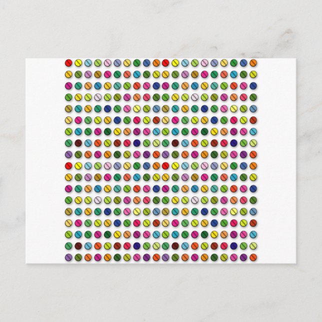 Postal Patrón de pastillas multicolores (Anverso)
