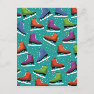 Postal Patrón de patinaje sobre hielo