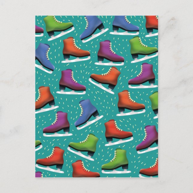 Postal Patrón de patinaje sobre hielo (Anverso)