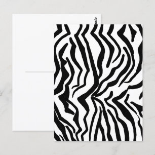 Postal Patrón de piel de cebra negro y blanco