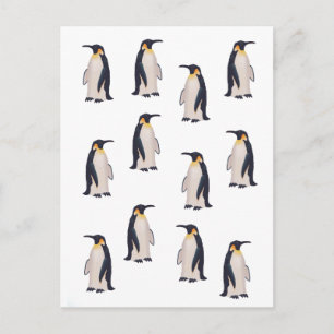 Postal Patrón de pingüinos de corte