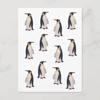 Postal Patrón de pingüinos de corte