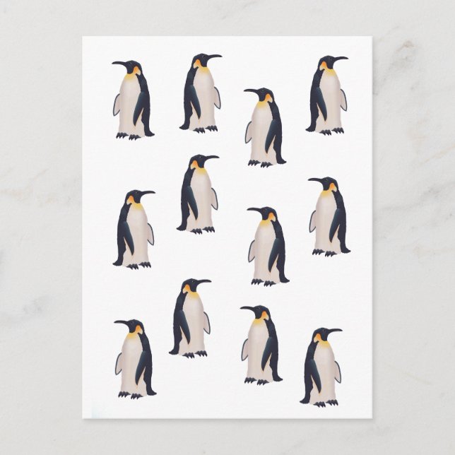 Postal Patrón de Pingüinos Lindos (Anverso)