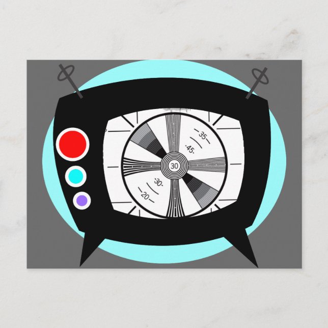Postal Patrón de pruebas y TV retro (Anverso)