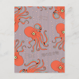 Postal Patrón de pulpo japonés