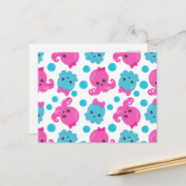 Postal Patrón de pulpo, pulpo tórrido, animales marinos