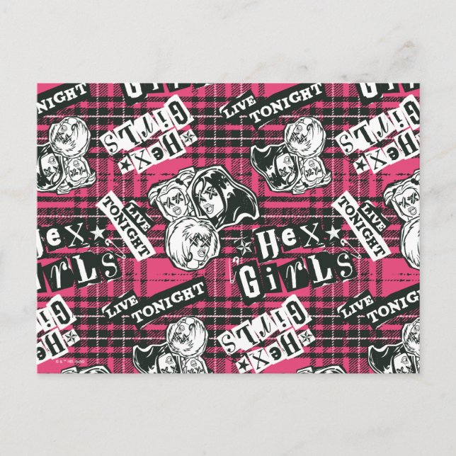 Postal Patrón de Punk de Chicas hexadecimales (Anverso)