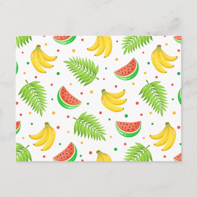 Postal Patrón de punto de polka de la fruta tropical (Anverso)