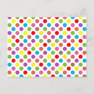 Postal Patrón de puntos de polka arcoiris coloridos