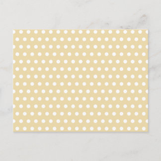 Postal Patrón de puntos de polka beige y blanco. Delicios