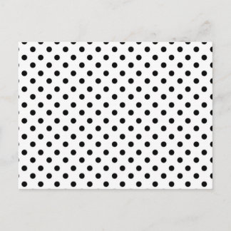 Postal Patrón de puntos de polka blanco negro