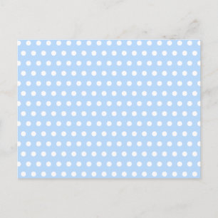 Postal Patrón de puntos de polka blanco y azul. Delicioso