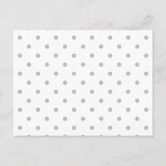 Postal Patrón de puntos de polka blanco y gris claro.