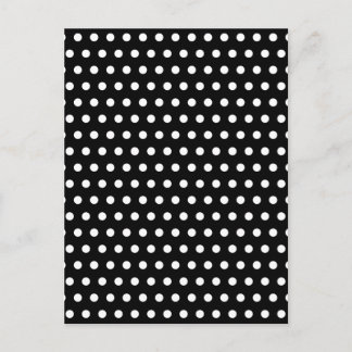 Postal Patrón de puntos de polka blanco y negro. Delicios